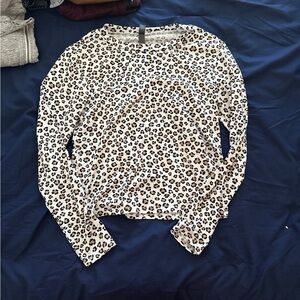 Francesca's Collections Animal Print Long Sleeve Top